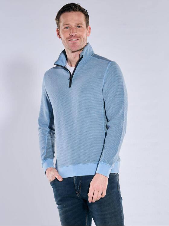 engbers Herren Sweatshirt mit Stehkragen Mittelblau 40084