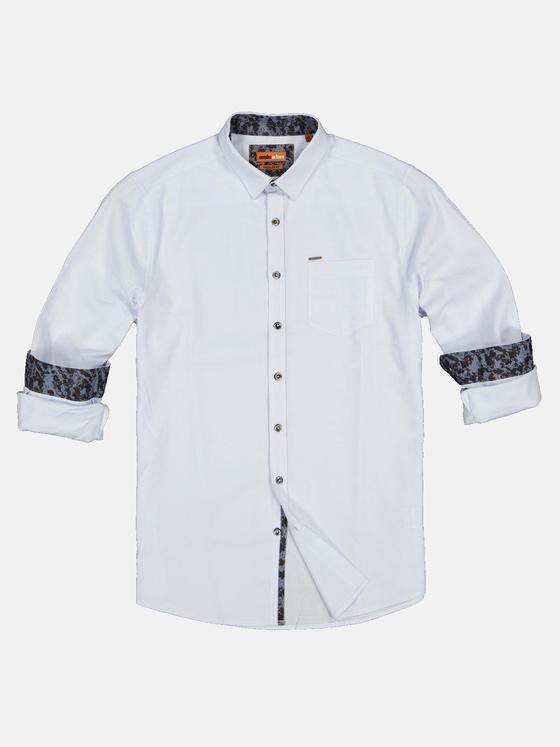 emilio adani Herren Langarm-Hemd uni Blau 32058
