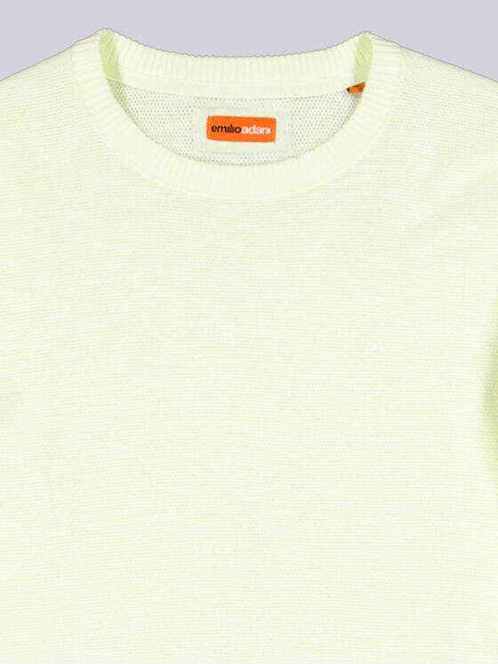 emilio adani Herren Rundhals Pullover Hellgelb 40050