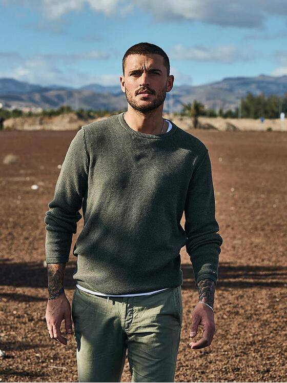 emilio adani Herren Pullover strukturiert Grün 33264