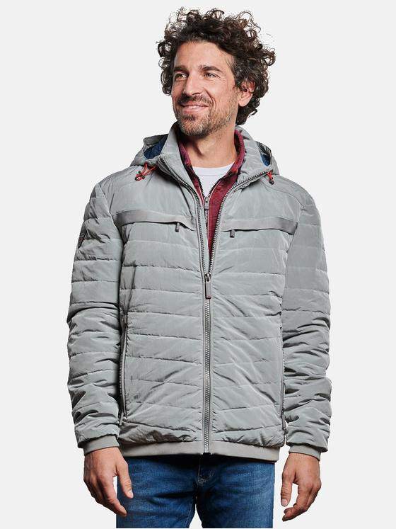 engbers Herren Steppjacke mit abnehmbarer Kapuze Silbergrau 32579