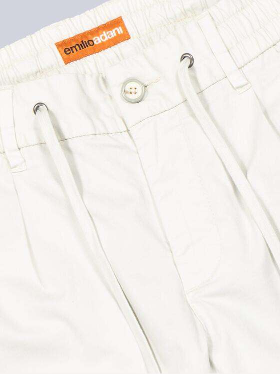 emilio adani Herren Chino mit Tunnelzug Weiß 38609