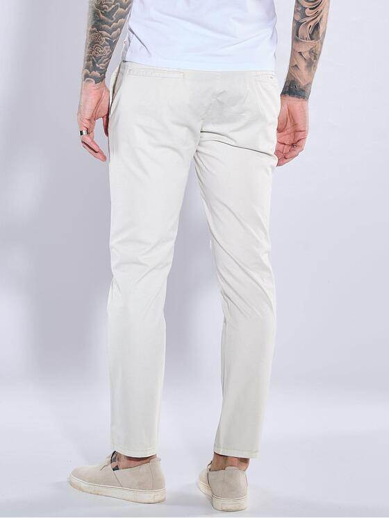 emilio adani Herren Chino mit Tunnelzug Weiß 38609