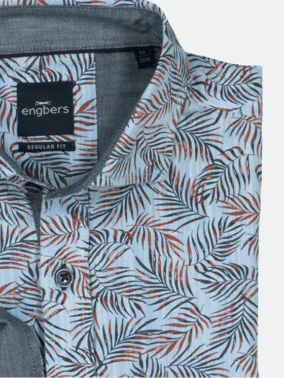 engbers Herren Langarm-Hemd gemustert Blau 36242