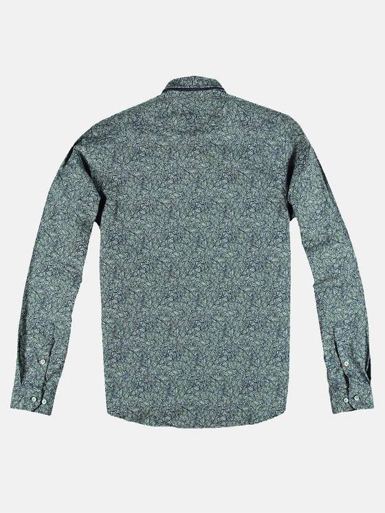 emilio adani Herren Langarmhemd mit All-Over Print Grün 31349