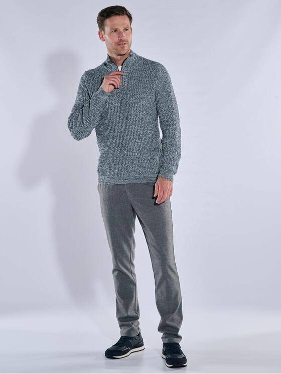 engbers Herren Pullover Polokragen Mittelblau 39577