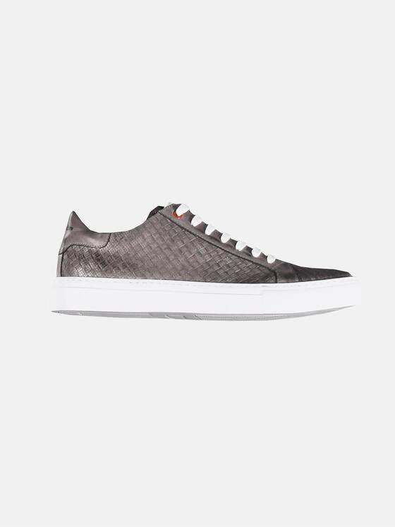emilio adani Herren Sommer-Schuh mit geprägtem Leder Grau 29112