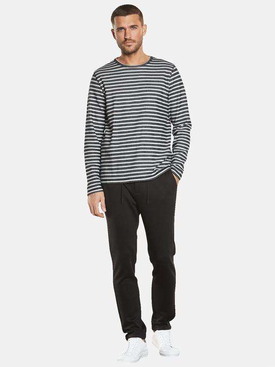 emilio adani Herren Langarm-Shirt gestreift Grau 34513