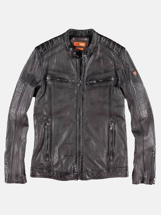 emilio adani Herren Sportive Bikerjacke mit dezenten Steppelementen Braun 29995