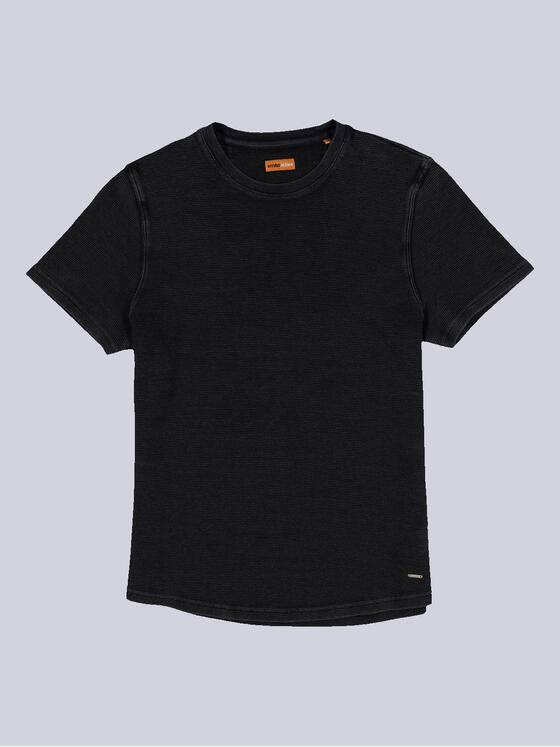 emilio adani Herren T-Shirt uni Schwarz 36804