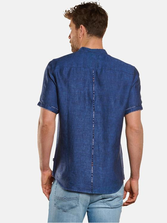 engbers Herren Kurzarm-Hemd aus Leinen Saphirblau 33068