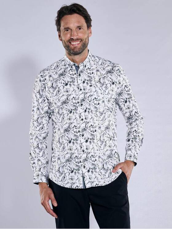 engbers Herren Langarm-Hemd gemustert Gruen 38108