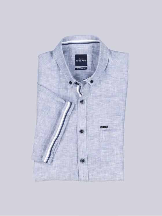 engbers Herren Kurzarm-Hemd aus Leinen Indigoblau 38577