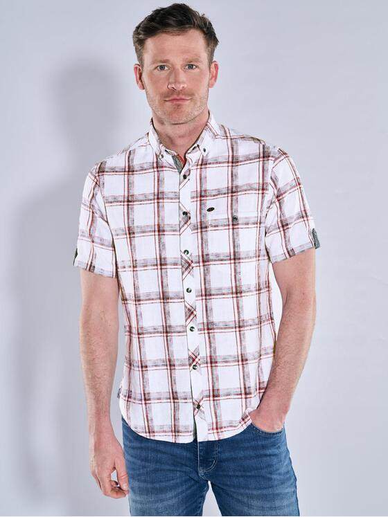 engbers Herren Kurzarm-Hemd kariert Rot 38899