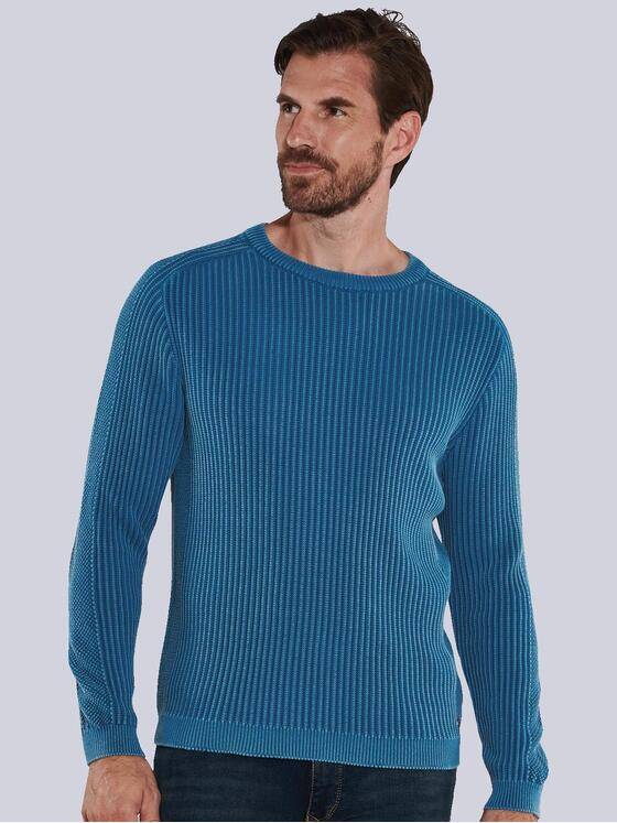 engbers Herren Pullover uni Mittelblau 36092