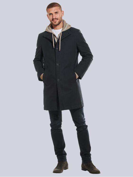 emilio adani Herren Mantel aus Baumwolle Blau 32247