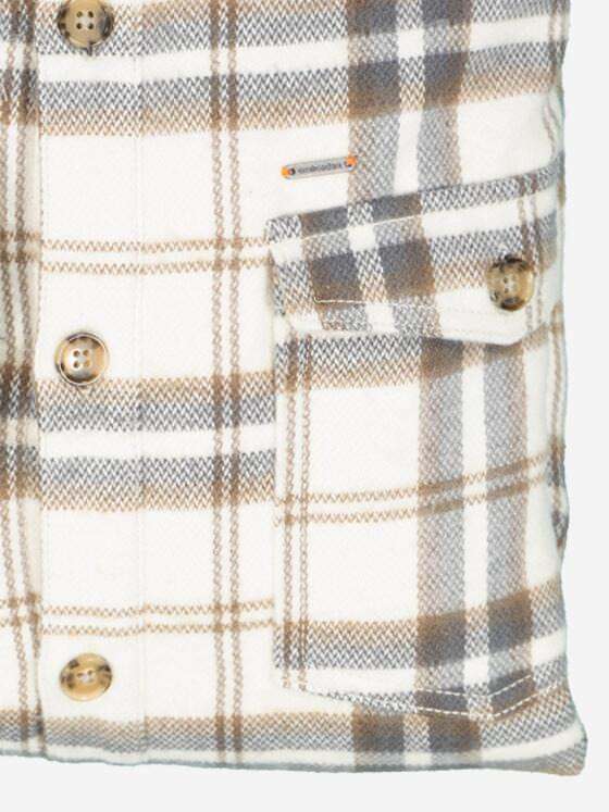 emilio adani Herren Overshirt kariert Beige 37244