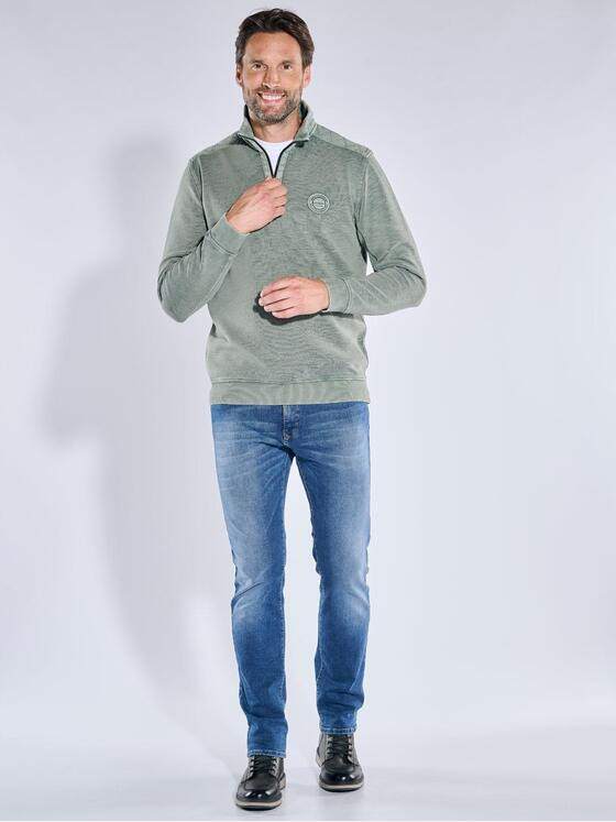 engbers Herren Sweatshirt strukturiert Gruen 39539