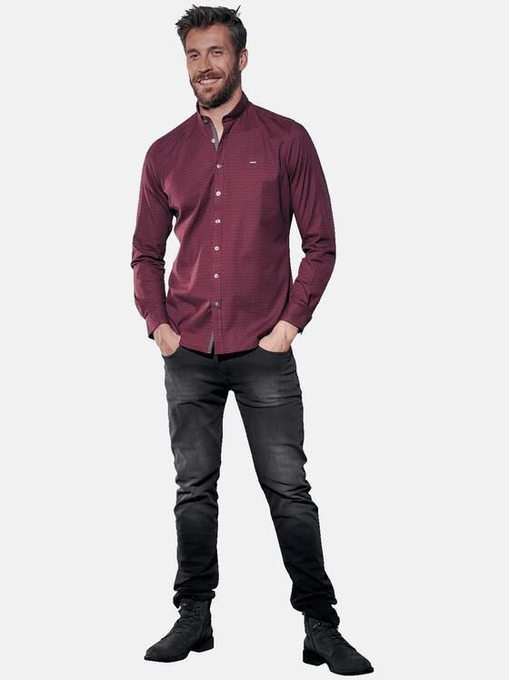 emilio adani Herren Gemustertes Langarmhemd Rot 30815