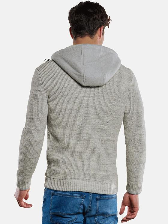 engbers Herren Strickjacke mit Kapuze Silbergrau 33854