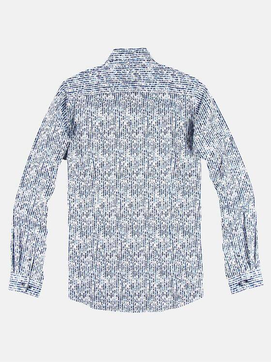 emilio adani Herren Streifendruck Hemd mit floralen Elementen Blau 30547