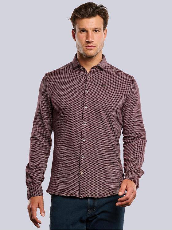 engbers Herren Langarm-Hemd gemustert Rot 33634