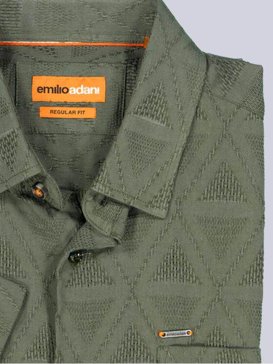 emilio adani Herren Hemd uni Grün 38991