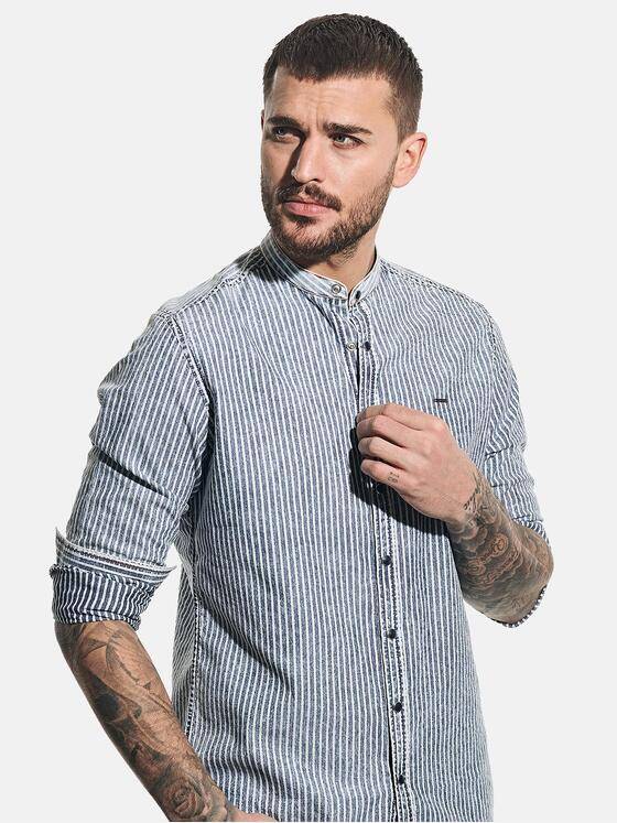 emilio adani Herren Hemd gestreift Blau 31323