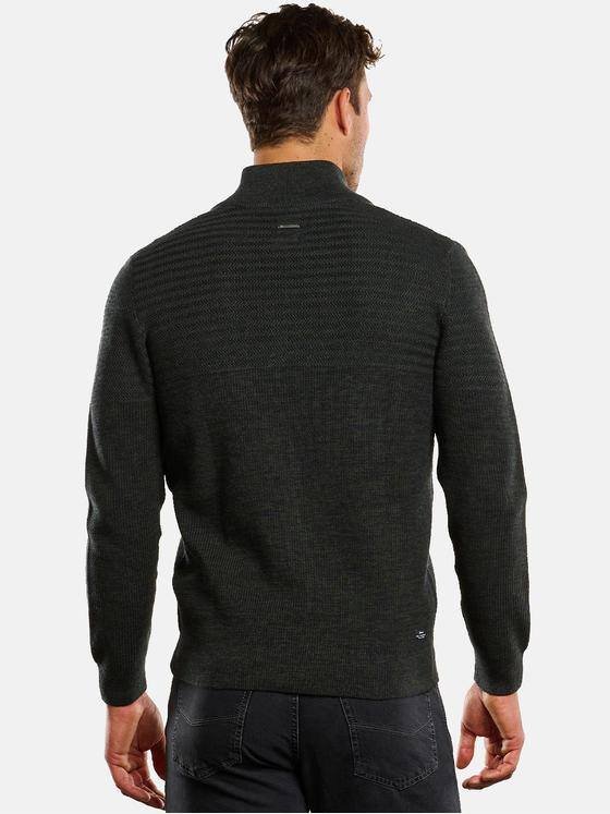 engbers Herren Strickjacke mit Stehkragen Oliv 33849