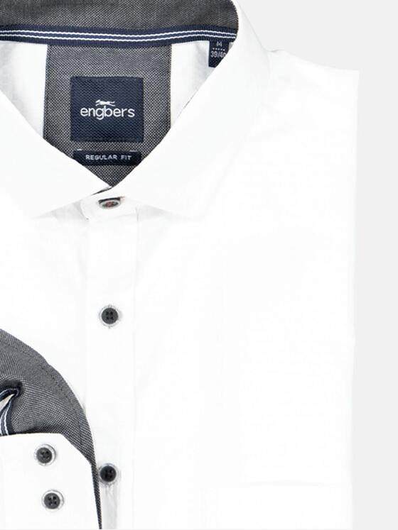 engbers Herren Langarm-Hemd uni Weiß 35797