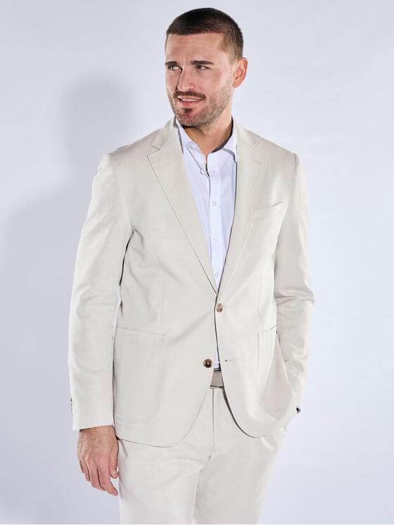 emilio adani Herren Anzug-Sakko aus Leinenmischqualität Naturweiss 40368