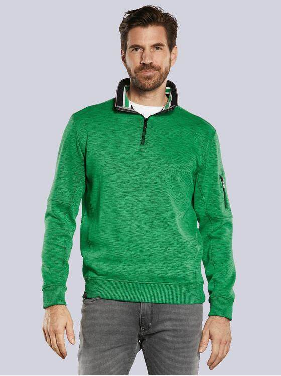 engbers Herren Sweatshirt mit Stehkragen Grasgruen 34349