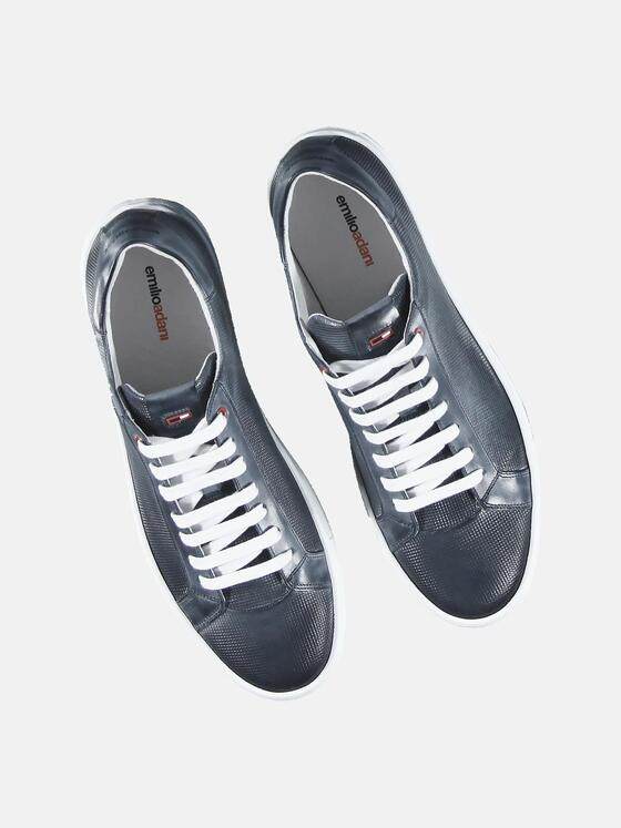 emilio adani Herren Sneaker in perforierter Optik. Blau 31082