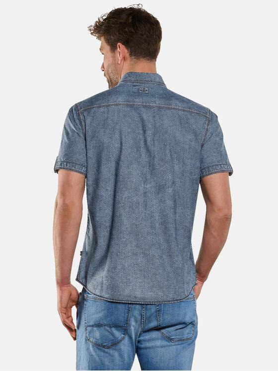 engbers Herren Kurrzarm-Hemd gemustert Petrolblau 33257