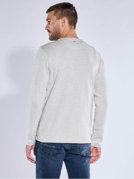 emilio adani Herren Langarm-Shirt strukturiert Hellgrau 39520