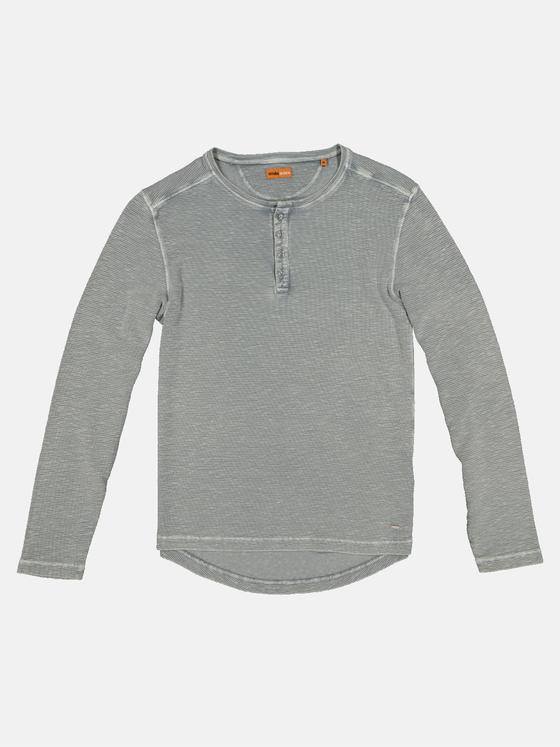 emilio adani Herren Henley-Shirt strukturiert Grau 32451