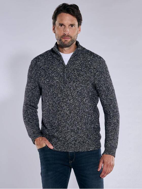 engbers Herren Pullover mit Troyerkragen Schwarz 38018