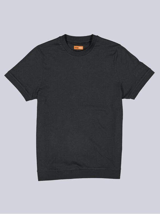 emilio adani Herren Rundhals T-Shirt Schwarz 39312