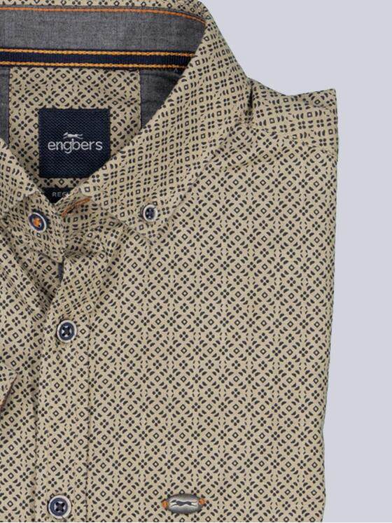 engbers Herren Kurzarm-Hemd gemustert Sand 39184