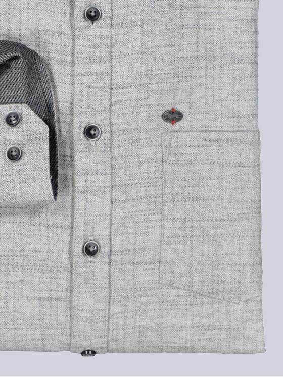 engbers Herren Langarm-Hemd uni Grau 35789