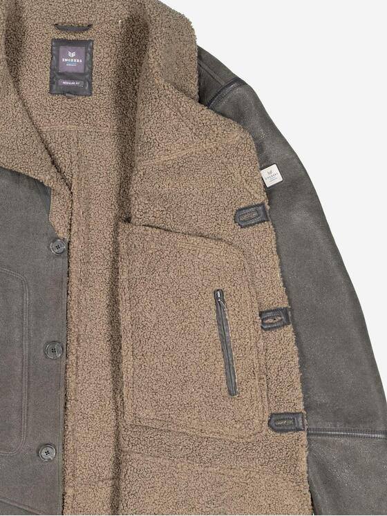ENGBERS GERMANY Herren Lederjacke aus edlem Lammleder Grau 37407