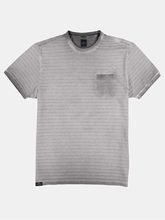 engbers Herren Rundhals T-Shirt mit Strukturstreifen Grau 29743