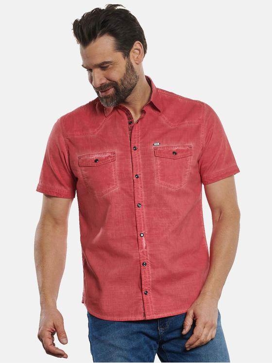 engbers Herren Kurzarm-Hemd gefärbt Feuerrot 32819
