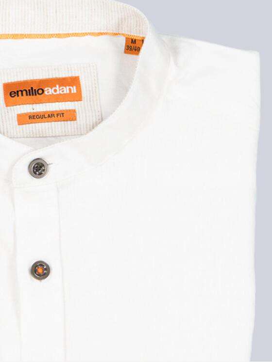 emilio adani Herren Hemd uni Weiß 38756