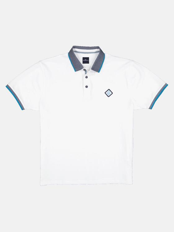 engbers Herren Polo-Shirt mit Kontrastdetails Weiß 33141