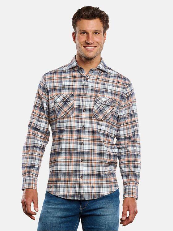 engbers Herren Langarm-Hemd im Overshirt-Design Orange 33709