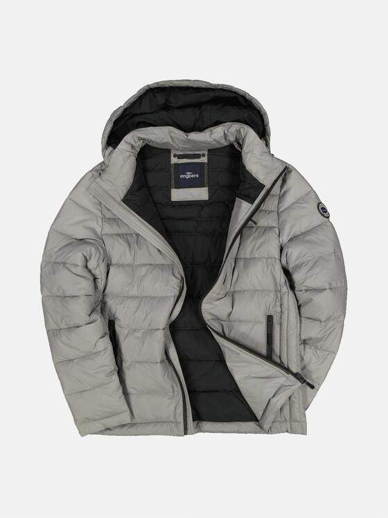 engbers Herren Steppjacke mit abnehmbarer Kapuze Kieselgrau 33302