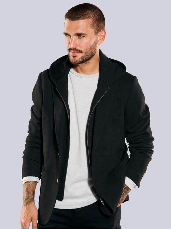 emilio adani Herren Sakko mit Kapuzen-Inlet Schwarz 35548