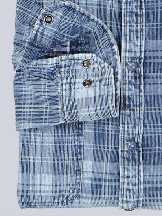 engbers Herren Langarm-Hemd aus Babycord Indigoblau 39432