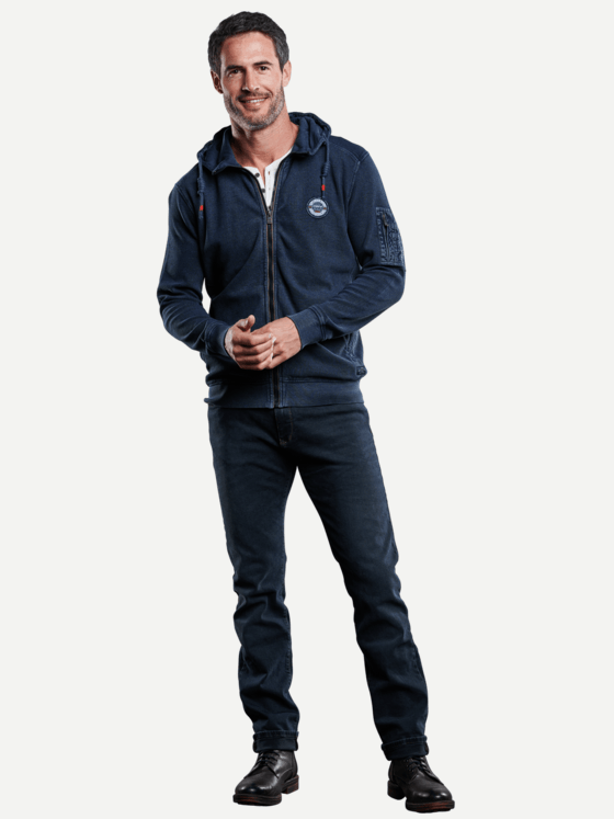 engbers Herren Sweatjacke mit Kapuze Indigoblau 28840
